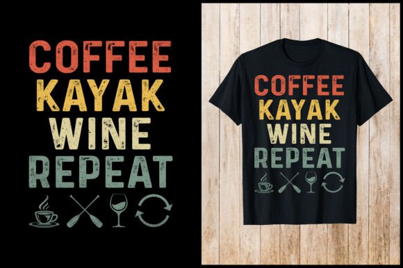 Coffee Kayak Wine Repeat Retro T-Shirt Review