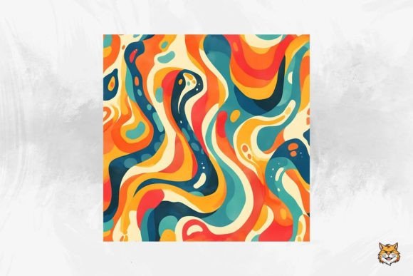 Retro Groovy Digital Paper Background Review