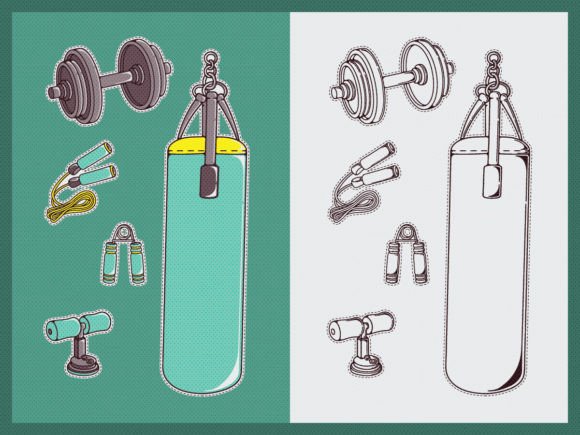 Retro Gym Sport Tools Clipart Cartoon Review